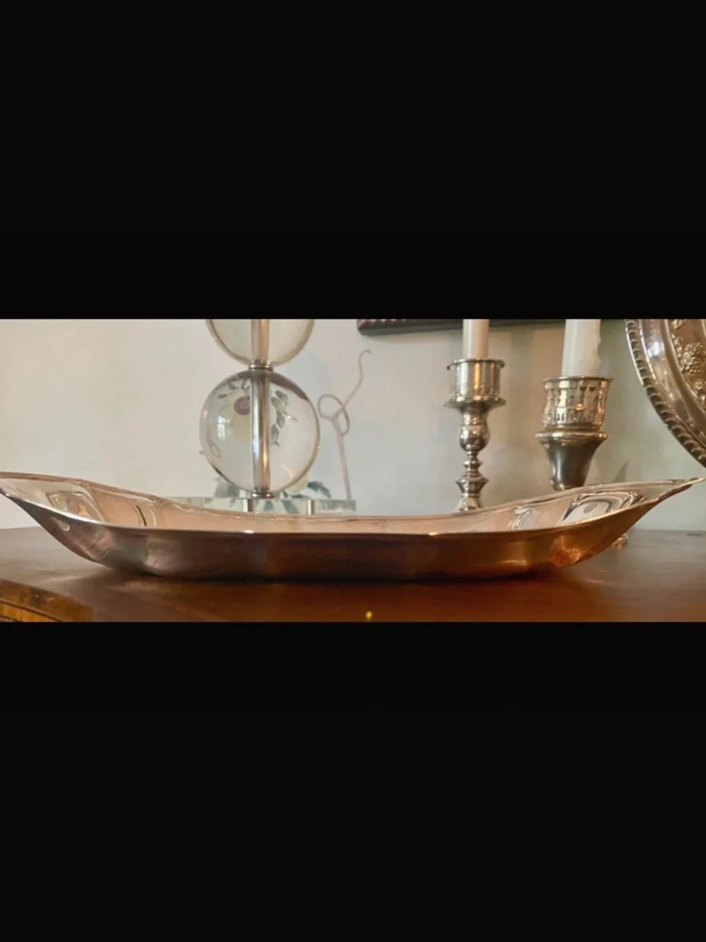Silverplate WM Rogers Scalloped Tray